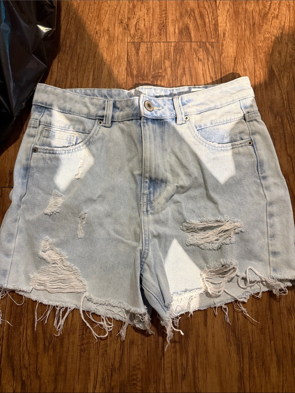 GAP Light Blue Distressed Denim Shorts